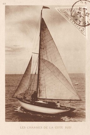 Framed Vintage Sailing II Sepia Print