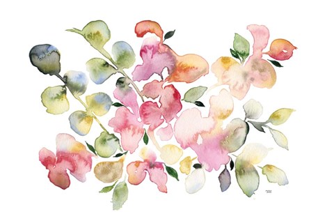 Framed Shades of Pink Watercolor Floral Print