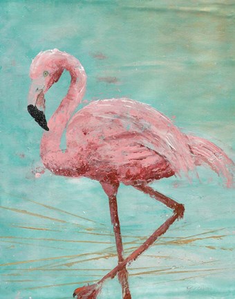 Framed Pink Flamingo II Print