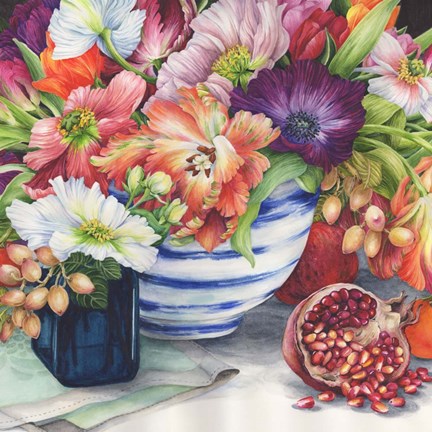 Framed Vibrant Bouquet Still Life Print