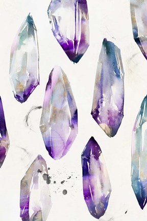 Framed Purple Gemstones I Print