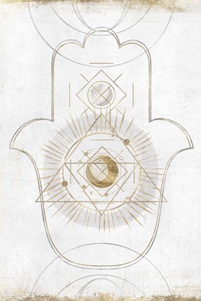 Framed Gold Hamsa II Print