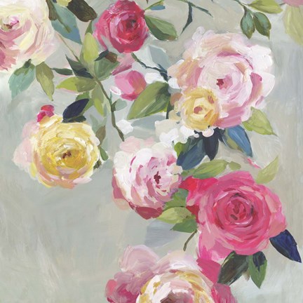 Framed Cascade of Roses I Print