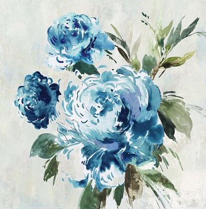 Framed Blue Peony II Print