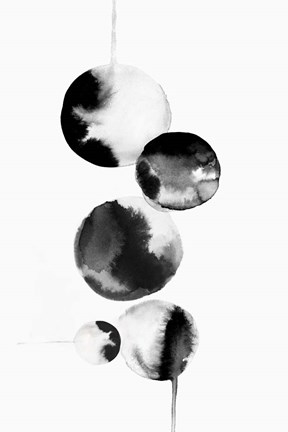 Framed Dripping Bubbles I Print