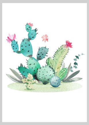 Framed Cactus I Print