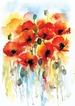 Framed Poppies Print