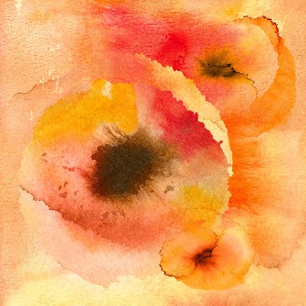 Framed Abstract Watercolor Flowers Print