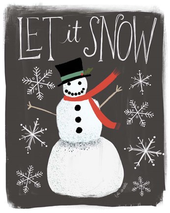 Framed Let It Snow Snowman Print