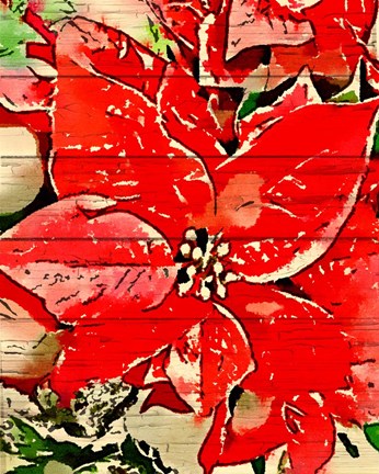 Framed Poinsettia Red Print