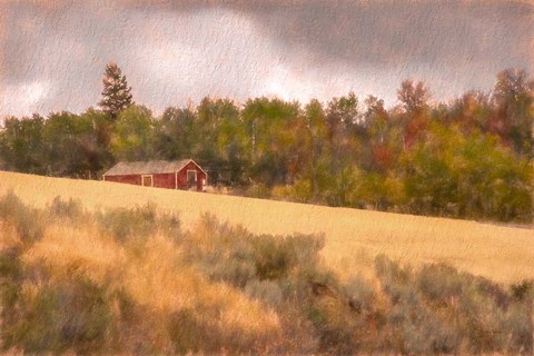 Framed Autumn Barn Print