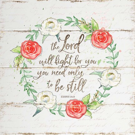 Framed Be Still Wreath Print