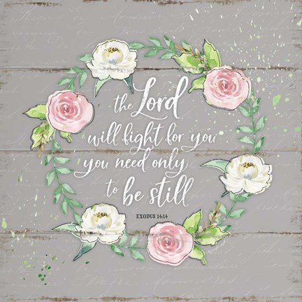 Framed Be Still - Gray Print