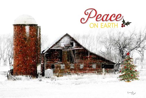 Framed Peace on Earth Barn Print