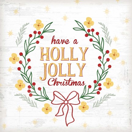 Framed Holly Jolly Print