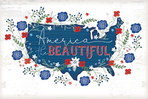 Framed America the Beautiful Print