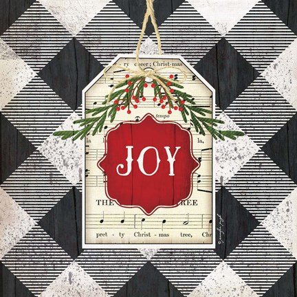 Framed Joy Christmas Plaid Print