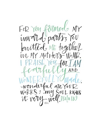 Framed Psalm 139 Color Print