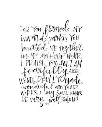Framed Psalm 139 Print