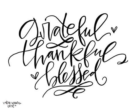Framed Grateful Thankful Blessed Print