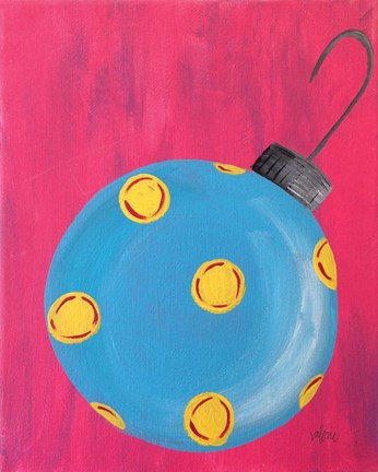 Framed Blue Ornament Print