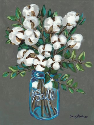 Framed Vintage Blues with Cotton Print