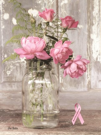 Framed Pink Roses for Breast Cancer Awareness Print