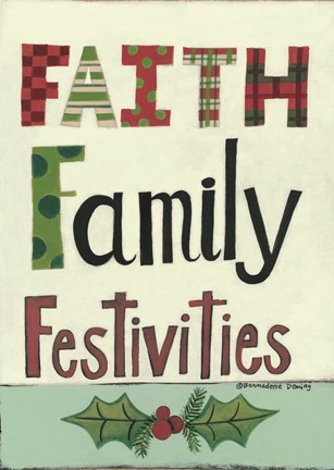 Framed Faith Family Festivities Print