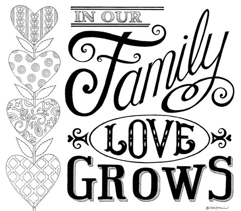 Framed In Our Family Love Grows Print