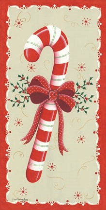 Framed Vintage Candy Cane Print