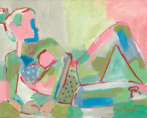 Framed Sunbather Series:  Recline in Kiwi Print
