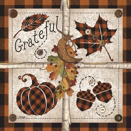 Framed Autumn Four Square Grateful Print