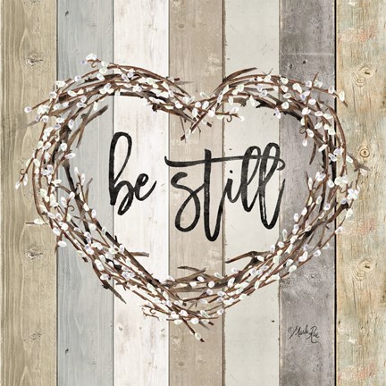 Framed Be Still Pussy Willow Wreath Print