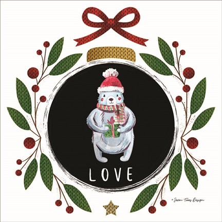 Framed Love Christmas Ornament Print