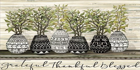 Framed Grateful Mud Cloth Vase Print