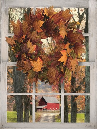 Framed Fall Window View II Print