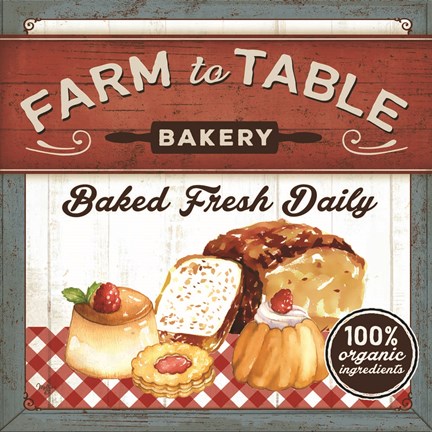 Framed Farm to Table Bakery Print