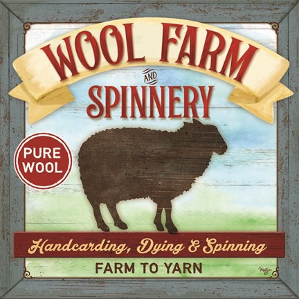 Framed Wool Farm Spinnery Print