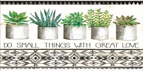 Framed Do Small Things Succulents Print