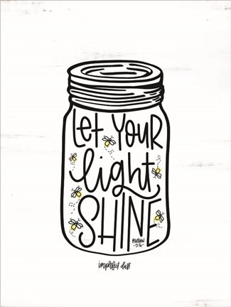 Framed Let Your Light Shine Jar Print