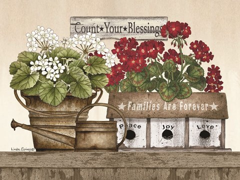 Framed Count Your Blessings Geraniums Print