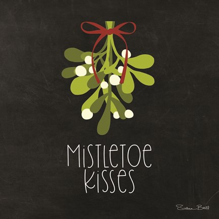 Framed Mistletoe Kisses Print