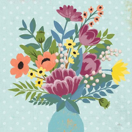 Framed Romantic Luxe XIV Bright Print