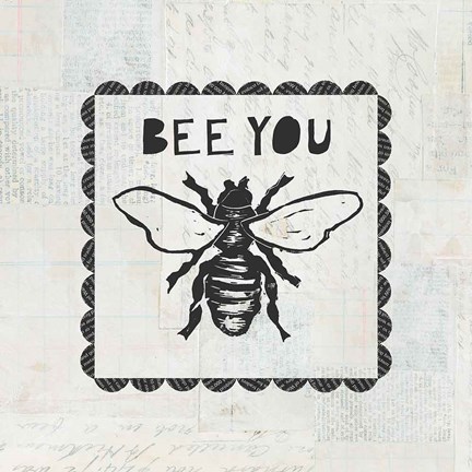Framed Bee Stamp Bee You Print
