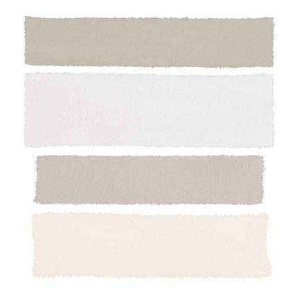 Framed Painted Weaving I Neutral on White Sq Print