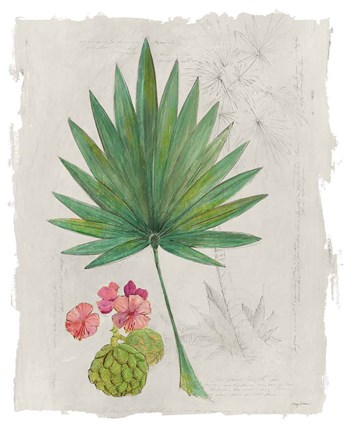 Framed Botanical Journal II Light Print