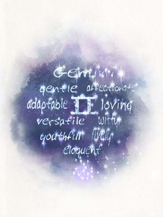 Framed Starlight Astology Gemini Print