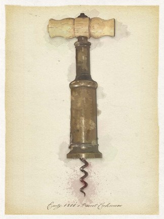 Framed Early1800 Barrel Corkscrew Print