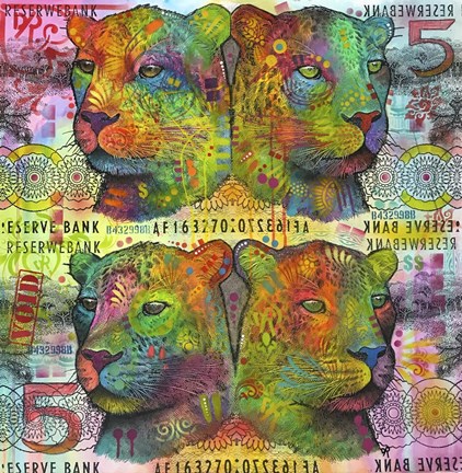 Framed Big Cat Reflect 5 Print