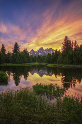 Framed Last Rays Over The Grand Tetons Print